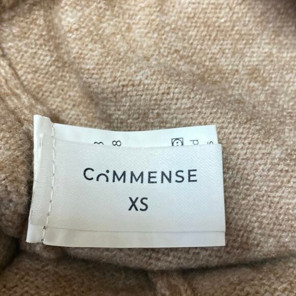 Commense Beige Tan Elastic Waist High Rise Knit Wide Leg Trousers Pants Size XS - Picture 4 of 5